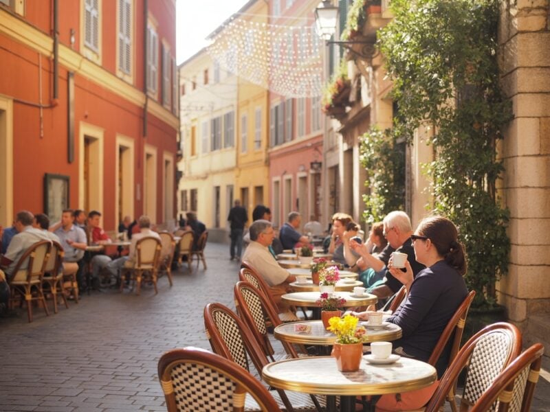 A Charming Cobblestone Street in Europe