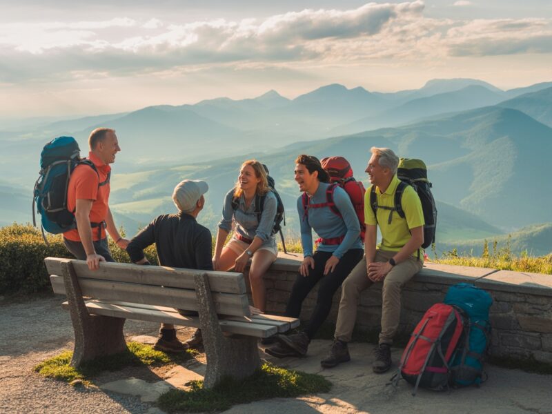 A Group of Travellers at a lookout
