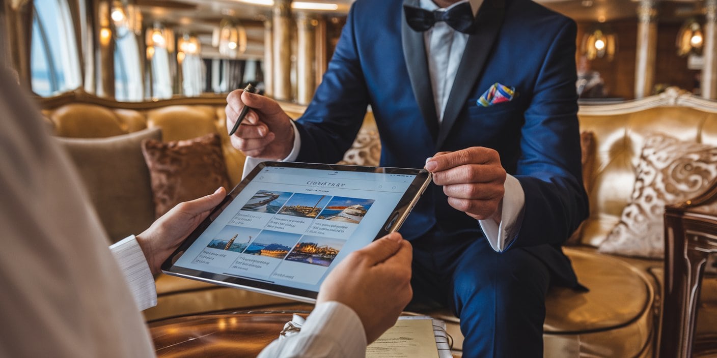 A guest receiving a custom itinerary