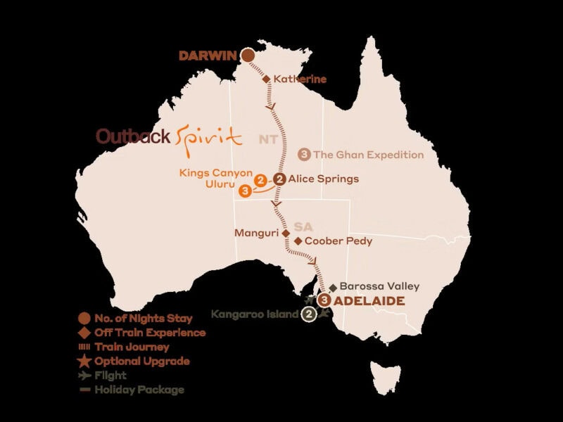The Ghan Expedition - Red Centre and Kangaroo Island Explorer