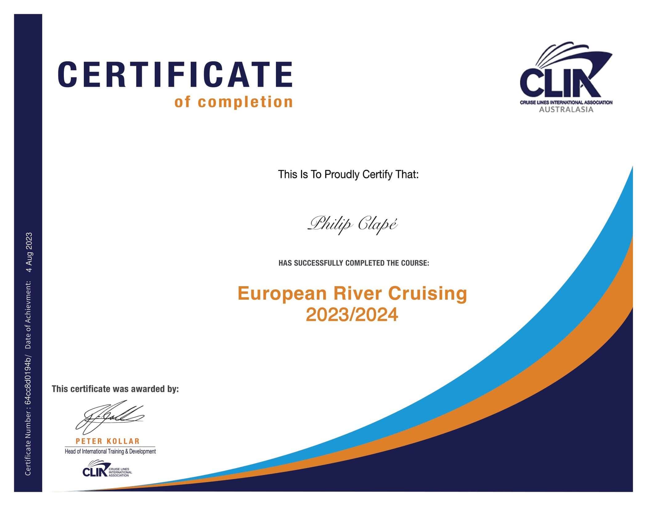 CLIA Europe River Cruising - Philip Clape