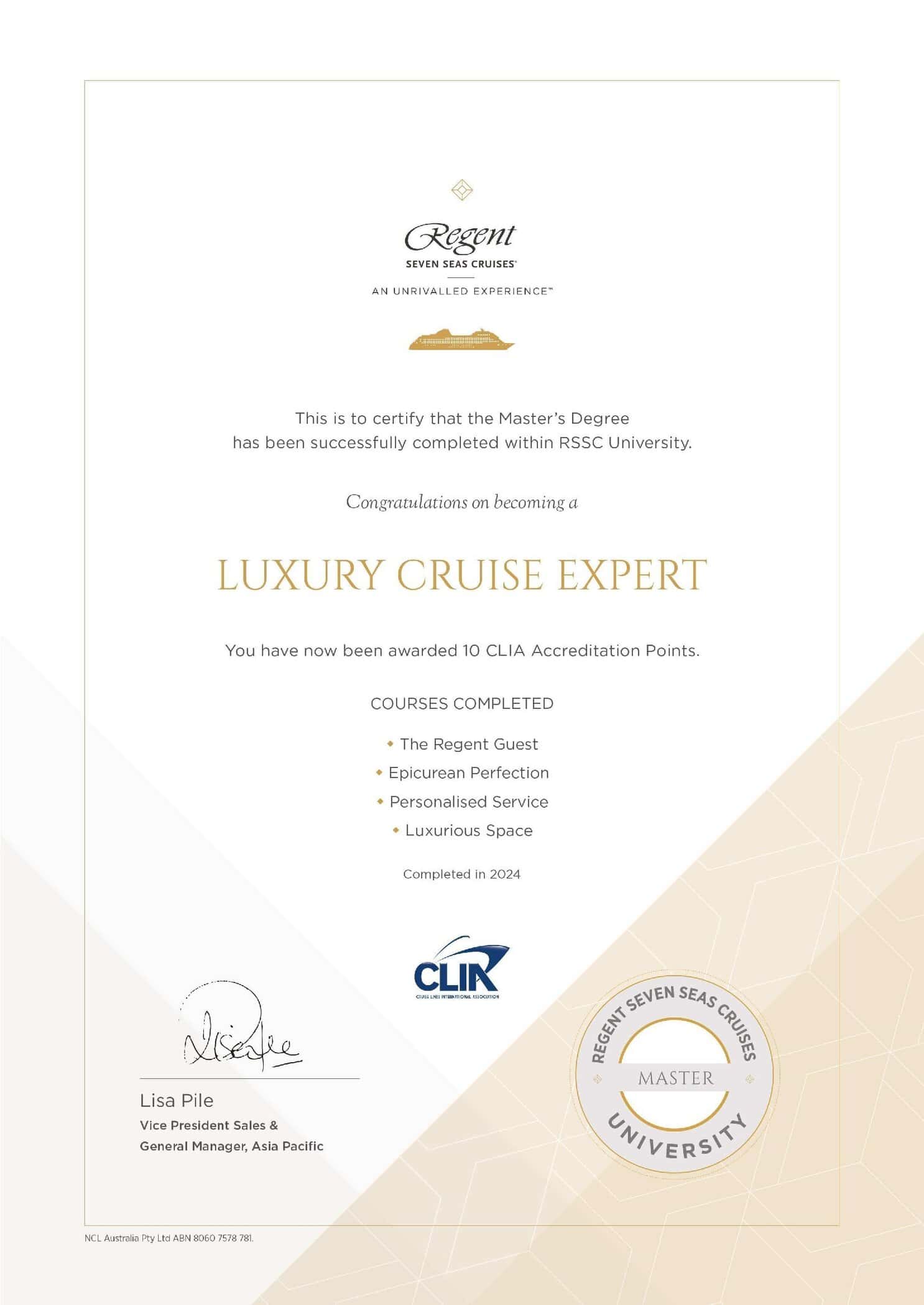 RSSC Masters Degree Certificate - Philip Clape